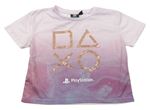 Lila-levandulové ombré crop tričko s logem PlayStation Primark
