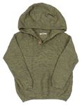 Khaki melírovaný svetr s kapucí Reserved