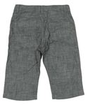 Tmavošedé melírované plátěné crop kalhoty zn. H&M