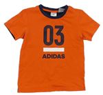 Oranžovo-tmavomodré tričko s číslem Adidas