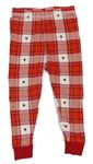 Červeno-bílé kostkované pyžamové kalhoty se srdíčky George