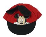 Červeno-černá kšiltovka s Mickeym Disney