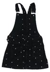 Černá květovaná manšestrová sukně s laclem zn. M&S