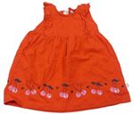 Červené bavlněné šaty s třešněmi Liegelind