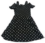 Černo-bílé puntíkaté šaty George