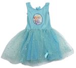 Kostým - Tyrkysové šaty s tylovou sukní - Frozen
