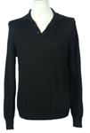 Pánský černý svetr s límečkem Zara 