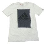 Bílo-šedé tričko s logem Adidas
