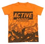 Oranžovo-army sportovní tričko s nápisem