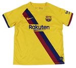 Hořčicový fotbalový dres s pruhy - Barcelona FC Nike