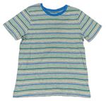 Šedo-zeleno-modré pruhované pyžamové tričko George
