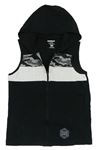 Černo-bílá propínací tepláková vesta s kapucí F&F