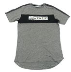 Šedo-černé melírované tričko s logem McKenzie