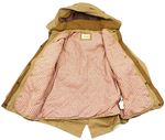 Béžová plátěná jarní bunda s kapucí zn. Zara