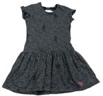 Černo-tmavošedé melírované teplákové šaty s dívkami C&A