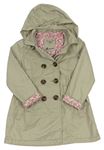 Béžový plátěný jarní kabát s kapucí C&A