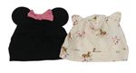 2x bavlněná čepice - černá - Minnie + světlerůžová se srnami H&M