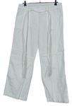 Dámské bílé plátěné capri kalhoty s páskem M&S