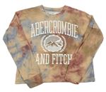 Barevné batikované crop triko s logem Abercrombie&Fitch