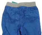 Modré plátěné rolovací kalhoty s úpletovým pasem zn. M&Co.