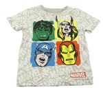 Bílo-světlešedé tričko s Avengers Marvel