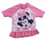 Růžové puntkované Uv tričko s Minnie Disney