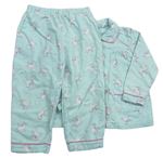 Světlemodré flanelové pyžamo s jednorožci Primark