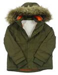 Khaki šusťáková funkční zimní bunda s kapucí Mountain Warehouse