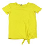 Žluté žebrované tričko Tu