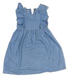 Modré riflové šaty s volánky Matalan