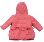 Lososová prošívaná šusťáková zateplená bunda s kapucí zn. Mothercare