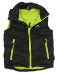 Černo-zelená prošívaná šusťáková outdoorová zateplená vesta TRESPASS