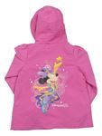 Růžová šusťáková jarní bunda s Minnie a kapucí zn. Disney