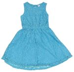 Azurové krajkové šaty C&A