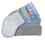 2 set - Šedá melírovaná čepice + bílé ponožky 