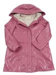 Růžový nepromokavý zateplený kabát s kapucí Zara