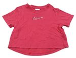 Tmavorůžové crop tričko s logem Nike