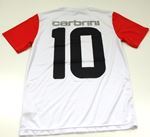 Bílo-červený dres s číslem zn. Carbrini
