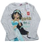 Šedé melírované triko s Jasmínou Disney