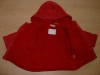 Červená zimní manžestrová bundička s kapucí