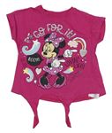 Fuchsiové tričko s Minnie a duhou Disney