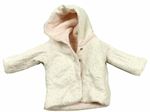 Světlerůžovo-bílý pruhovaný sametový zateplený kabátek zn. M&S