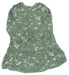 Zelené květované lehké šaty s krajkou George