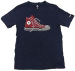 Tmavomodré tričko s logem Converse