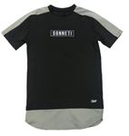 Černo-šedé sportovní tričko s nášivkou Sonneti