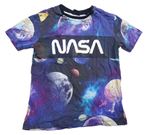 Fialovo-vzorované tričko s planetami - NASA