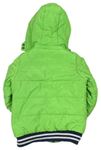 Zelená šusťáková zimní bunda s kapucí 