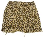 Písková riflová sukně s leopardím vzorem zn. Matalan