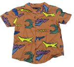 Hnědá košile s dinosaury Next