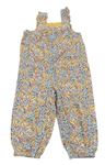 Smetanové květované manšestrové laclové kalhoty s volánky Jojo Maman Bébé